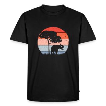 Éléphant Faune - T-shirt Premium bio Homme - noir - Devant - Nico (187cm)
