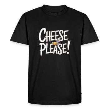 Adorable fromage s’il vous plaît souris design - T-shirt Premium bio Homme - noir - Devant - Nico (187cm)