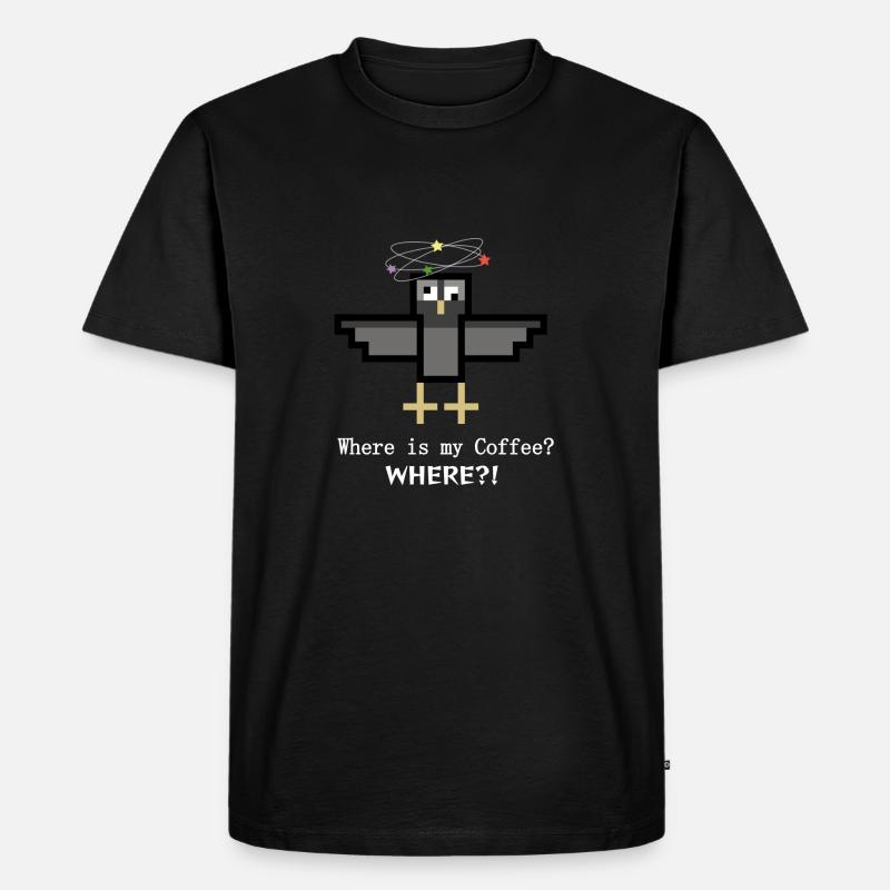 Kaffee-Taube - Männer Premium Bio T-Shirt - Schwarz