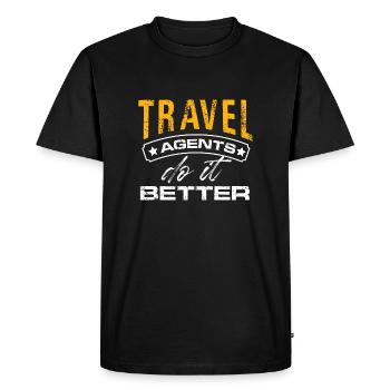 Les agents de voyages s’en sortent mieux pour planifier leurs vacances - T-shirt Premium bio Homme - noir - Devant - Nico (187cm)