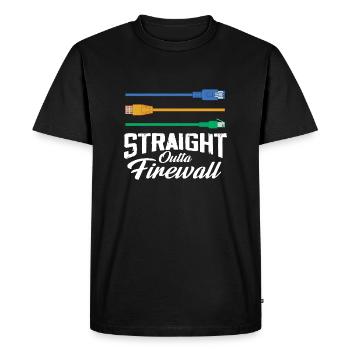 Straight Outta Firewall System Network - Men's Premium Organic T-Shirt - black - Front - Nico (187cm)