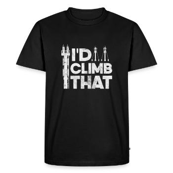 I'd Climb That Cell Tower Climbing Tower - Men's Premium Organic T-Shirt - black - Front - Nico (187cm)