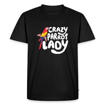 perroquet fou Lady Propriétaire d’oiseau de compagnie Perruche Perroquet - T-shirt Premium bio Homme - noir - Devant - Nico (187cm)