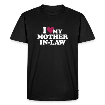 belle-mère - T-shirt Premium bio Homme - noir - Devant - Nico (187cm)