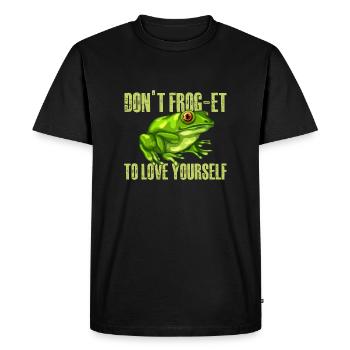 dont frog et to love yourself Design for a frog - Men's Premium Organic T-Shirt - black - Front - Nico (187cm)