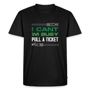Je ne peux pas Im occupé tirer un ticket Conception pour un réseau - T-shirt Premium bio Homme - noir - Devant - Nico (187cm)