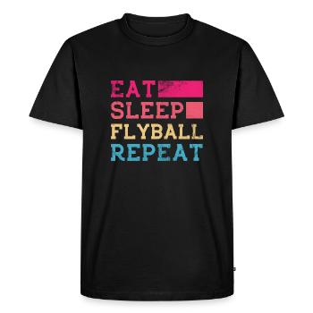 Eat Sleep Flyball Repeat Entraîneur de sports canins - T-shirt Premium bio Homme - noir - Devant - Nico (187cm)