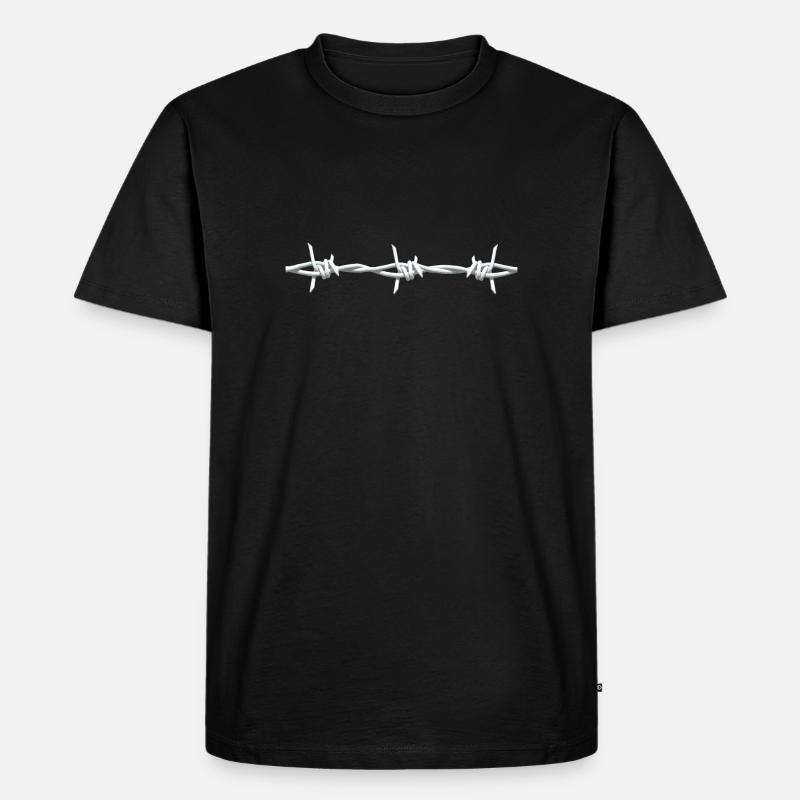 Stacheldraht - Männer Premium Bio T-Shirt - Schwarz