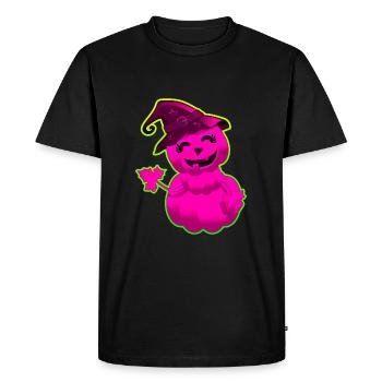 Mignonne Citrouille d'Halloween - Rose - T-shirt Premium bio Homme - noir - Devant - Nico (187cm)
