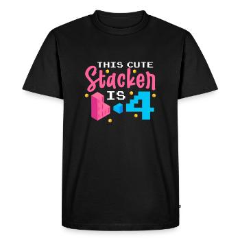 Block-stacking Game Funny Birthday Party Block - Men's Premium Organic T-Shirt - black - Front - Nico (187cm)