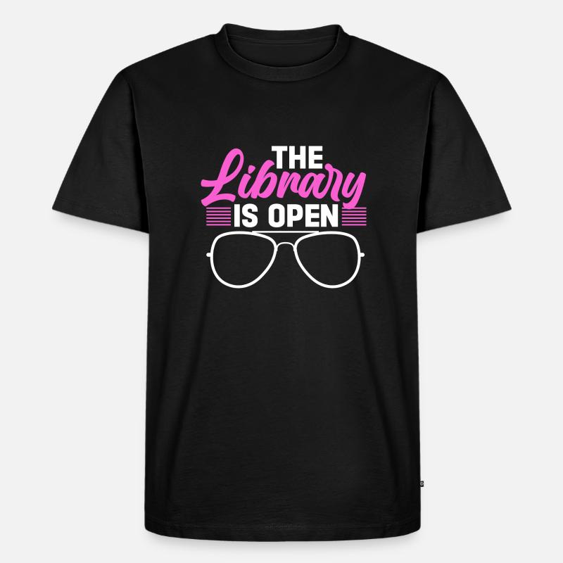 The library is open - Männer Premium Bio T-Shirt - Schwarz