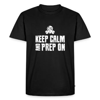 Restez calme et préparez-vous sur Prepper - T-shirt Premium bio Homme - noir - Devant - Nico (187cm)