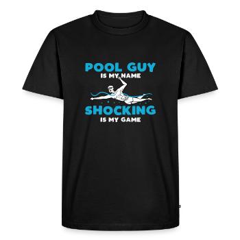 gars de piscine mon nom choquant mon game design - T-shirt Premium bio Homme - noir - Devant - Nico (187cm)