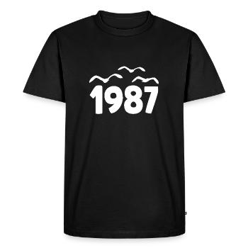 1987 Year Birthday Vintage 1987 - Men's Premium Organic T-Shirt - black - Front - Nico (187cm)