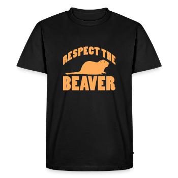 Respect The Beaver Lodger Animal Beavers - T-shirt Premium bio Homme - noir - Devant - Nico (187cm)