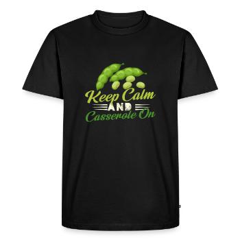 Restez calme et cocotte sur les haricots verts de Thanksgiving - T-shirt Premium bio Homme - noir - Devant - Nico (187cm)