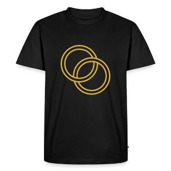 alliances entrelacées dorées - T-shirt Premium bio Homme - noir - Devant - Nico (187cm)