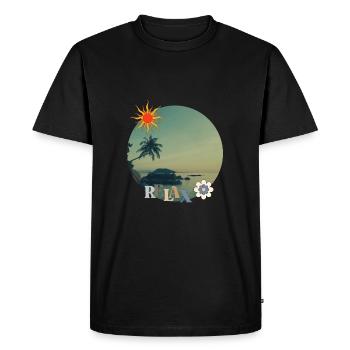 Retro Relax Design Summer Holiday - Men's Premium Organic T-Shirt - black - Front - Nico (187cm)