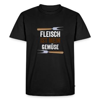 Fleisch ist mein Gemüse BBQ Grillen Sommer Steak - Männer Premium Bio T-Shirt - Schwarz - Vorne - Nico (187cm)