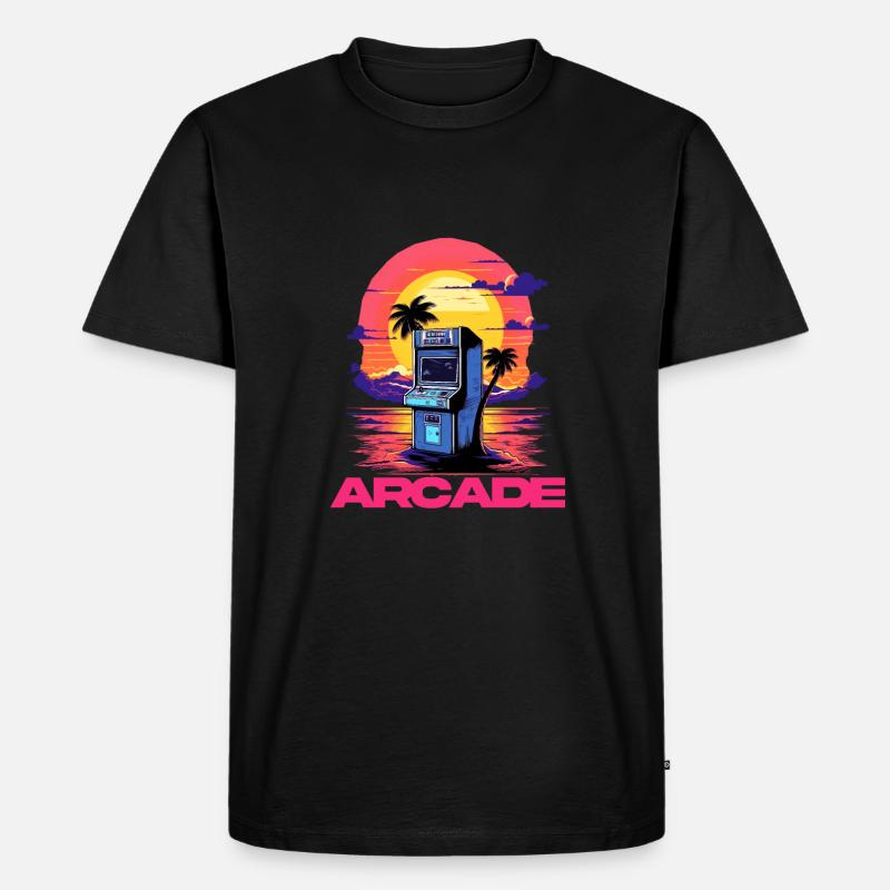 Game Over Arcade-Stil Retro Konsolen-Controller - Männer Premium Bio T-Shirt - Schwarz
