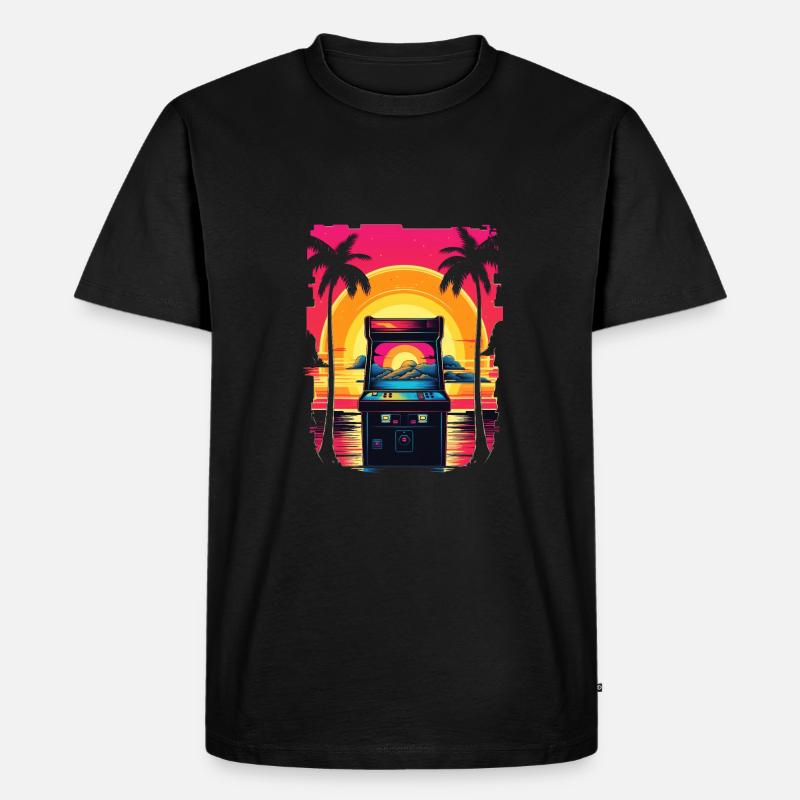 Pixel-Arcade-Controller Konsolenspieler-Abenteuer - Männer Premium Bio T-Shirt - Schwarz