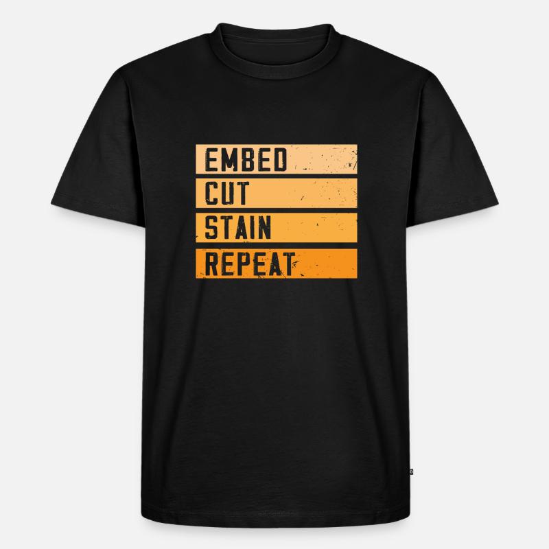 Embed Cut Stain Repeat Histology - Männer Premium Bio T-Shirt - Schwarz