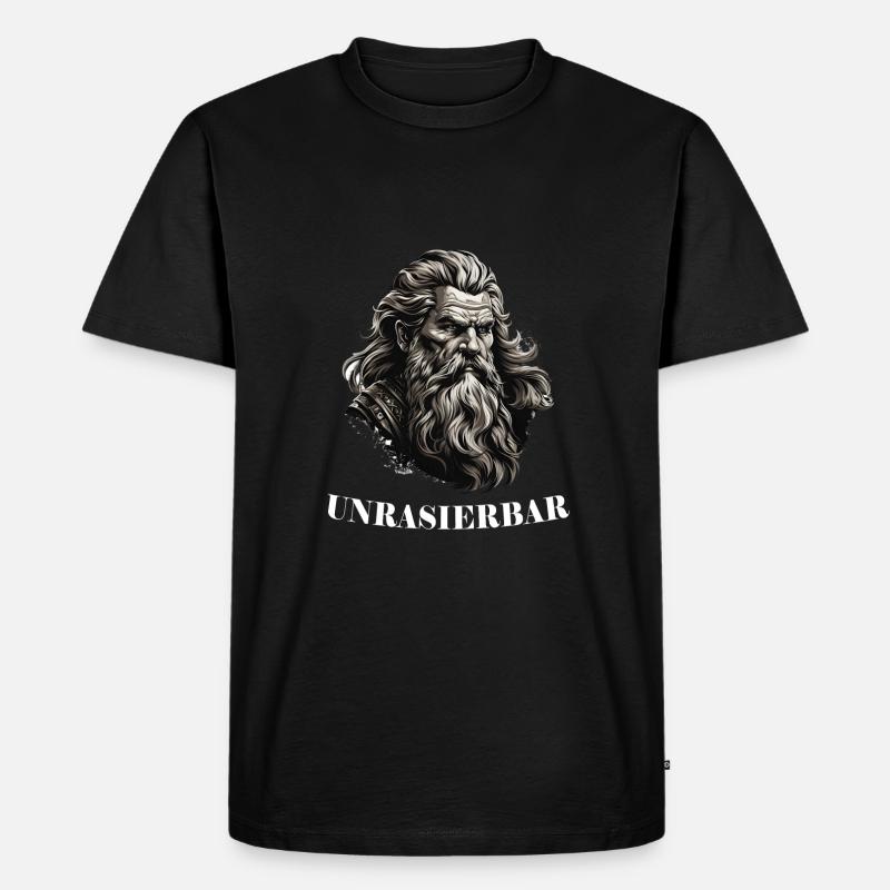 Unrasierbar Wikinger Bartträger Lustiger Bart - Männer Premium Bio T-Shirt - Schwarz