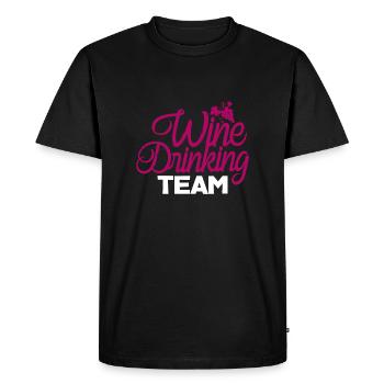 Wine Drinking Team – Funny Alcohol Drinker Wine - Men's Premium Organic T-Shirt - black - Front - Nico (187cm)