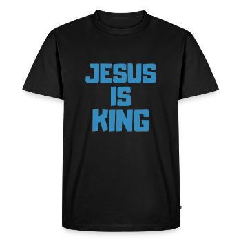 Jésus est le don chrétien du roi - T-shirt Premium bio Homme - noir - Devant - Nico (187cm)