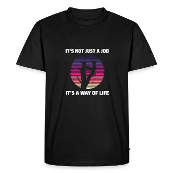 Drôle d’arboriste cadeau arboriste tronçonneuse - T-shirt Premium bio Homme - noir - Devant - Nico (187cm)