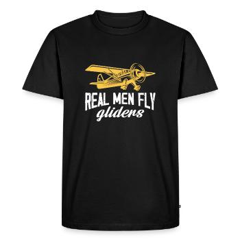 Real men fly gliders Design for a rc plane - Men's Premium Organic T-Shirt - black - Front - Nico (187cm)