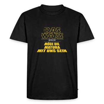 DAS WARS - Cool Matura '25 Motto Shirt - Men's Premium Organic T-Shirt - black - Front - Nico (187cm)