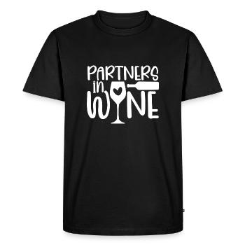 Blagues sur la consommation de vin Buveur de vin - Funny Partners - T-shirt Premium bio Homme - noir - Devant - Nico (187cm)