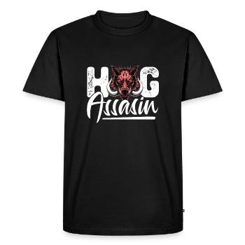Hog Assasin Hog Head Design pour un fan de chasse au porc - T-shirt Premium bio Homme - noir - Devant - Nico (187cm)