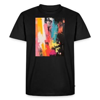 Éclaboussures de peinture abstraites et coups de pinceau - T-shirt Premium bio Homme - noir - Devant - Nico (187cm)