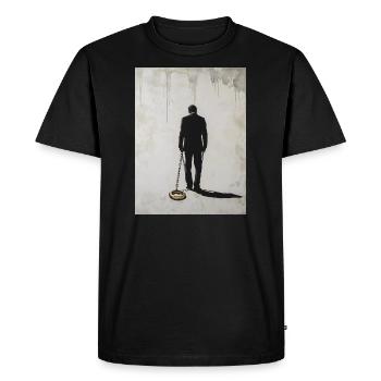 Enterrement de vie de jeune fille mari bague de mariage chaîne Banksy - T-shirt Premium bio Homme - noir - Devant - Nico (187cm)