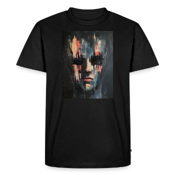 Abstract painting of a face - Men's Premium Organic T-Shirt - black - Front - Nico (187cm)