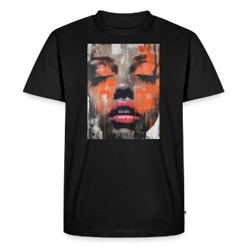 Abstract Painted - Woman Face - Men's Premium Organic T-Shirt - black - Front - Nico (187cm)