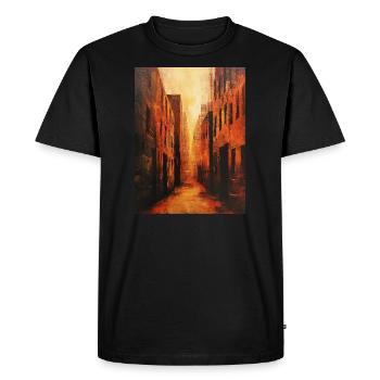 Orange street in an abandoned city - Men's Premium Organic T-Shirt - black - Front - Nico (187cm)