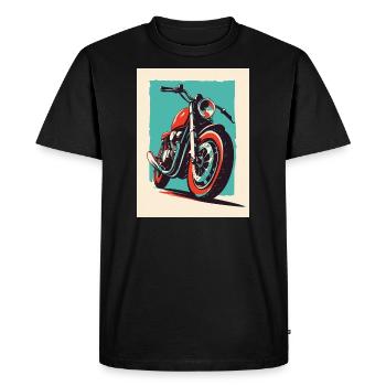 Motorcycle Pop Art Street Art Chopper Naked Bike - Men's Premium Organic T-Shirt - black - Front - Nico (187cm)