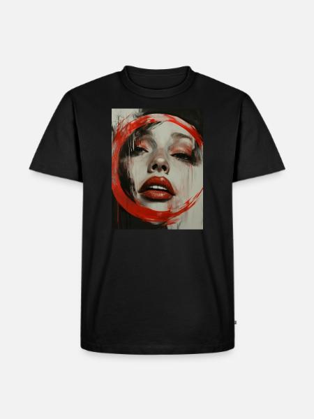 Face - Painting - Woman - Woman Face - Lips - Men's Premium Organic T-Shirt - black