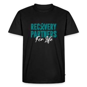 Partenaires de rétablissement pour la vie Addiction - T-shirt Premium bio Homme - noir - Devant - Nico (187cm)