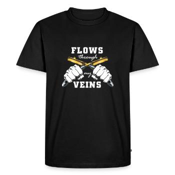 flows through my veins Design for a barber or - Men's Premium Organic T-Shirt - black - Front - Nico (187cm)