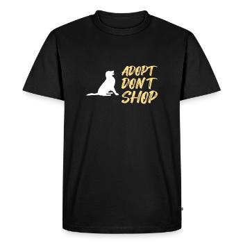 SAUVETAGE / Sauvetage d'animaux: Adoptez, ne magasinez pas - T-shirt Premium bio Homme - noir - Devant - Nico (187cm)