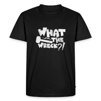 What The Wreck - Funny Demolition Site Demolition - Men's Premium Organic T-Shirt - black - Front - Nico (187cm)