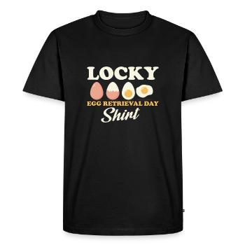 Lucky Egg retrieval day Motifs - Men's Premium Organic T-Shirt - black - Front - Nico (187cm)