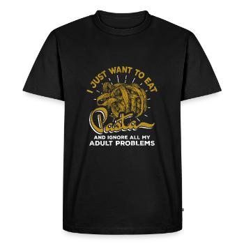 Pasta Nudeln - Men's Premium Organic T-Shirt - black - Front - Nico (187cm)