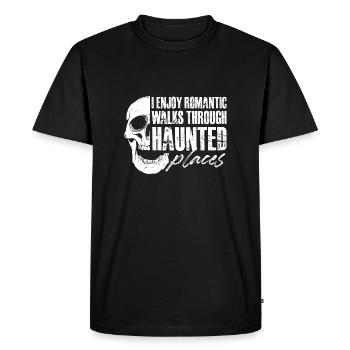 I enjoy romantic walks through haunted places - Men's Premium Organic T-Shirt - black - Front - Nico (187cm)