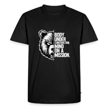 Corps en construction - L’ en mission - T-shirt Premium bio Homme - noir - Devant - Nico (187cm)