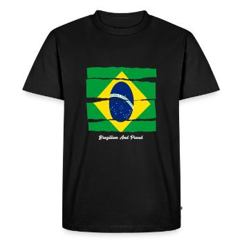 Brésilien et fier Brésil - T-shirt Premium bio Homme - noir - Devant - Nico (187cm)